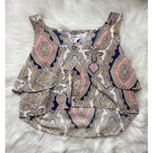 BCBGeneration Tops - Cropped Paisley BCBG Top